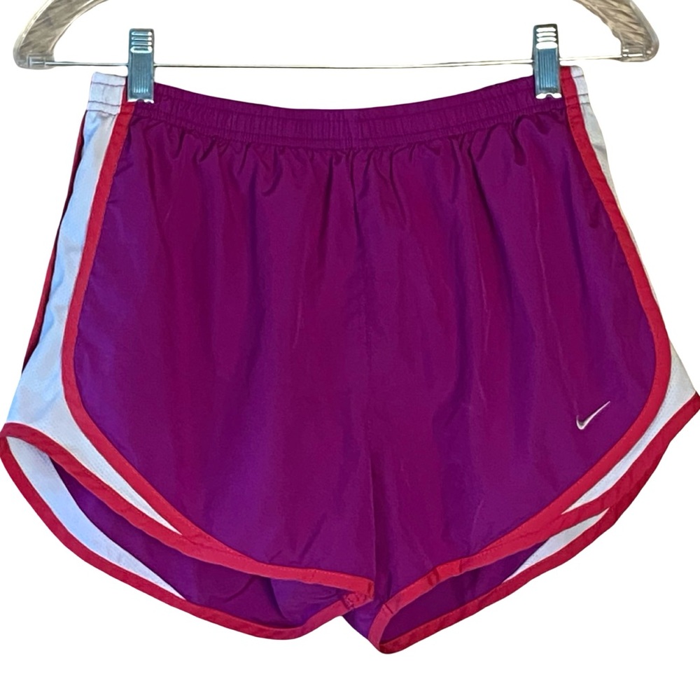 Nike Fit Dry Medium purple, fuchsia, and white shorts